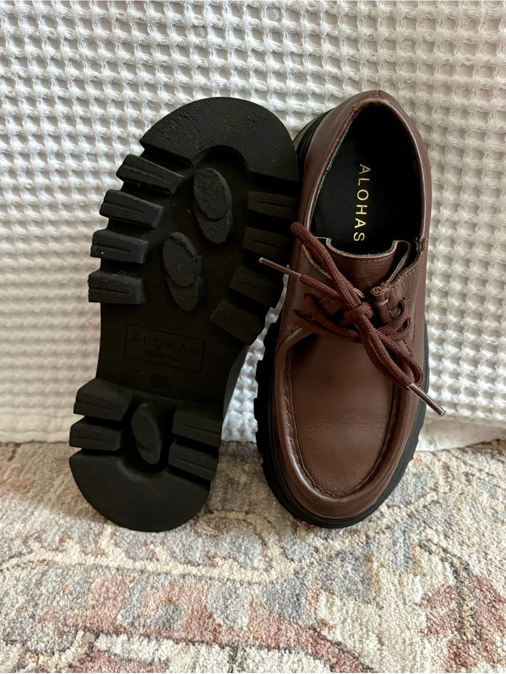 ALOHAS Tycoon Loafer in Brown - Chunky Lug Sole Loafer